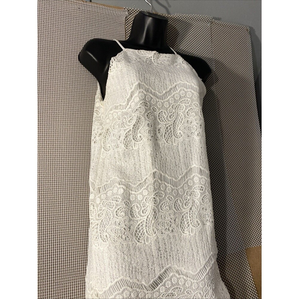 Monteau Los Angeles Mini Halter Dress White Lace Size S - Picture 4 of 7